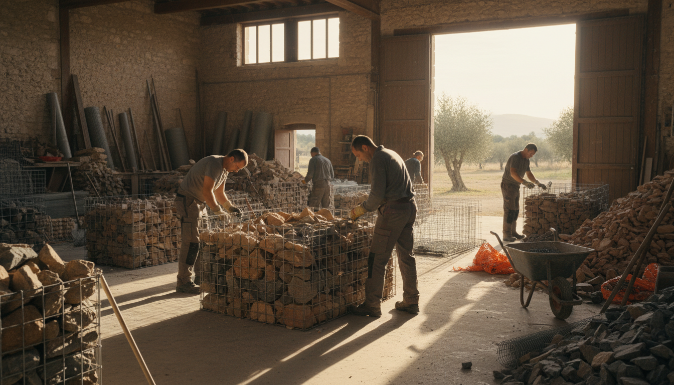 Atelier spécialiste gabion avec cages sur-mesure